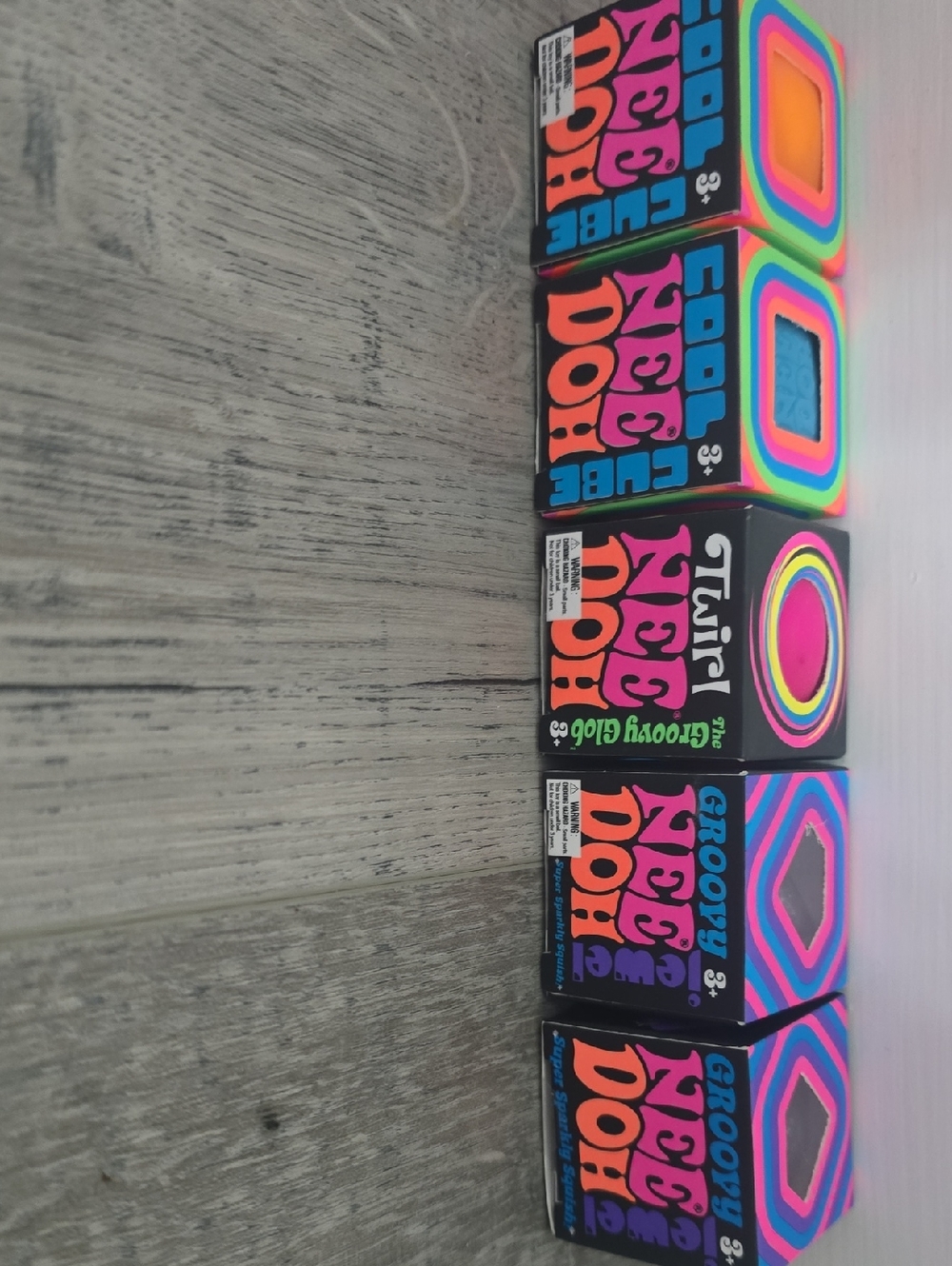 Needoh Groovy Neon Cube, Groovy Glob Twirl, Groovy Jewel